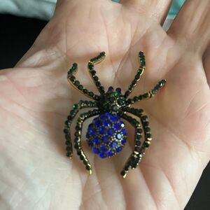Sparkling Spider Brooch Multi Rhinestone Brooch /Pin